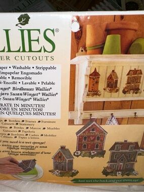 Wallies Birdhouses Washable Wall Decals - Green and Brown